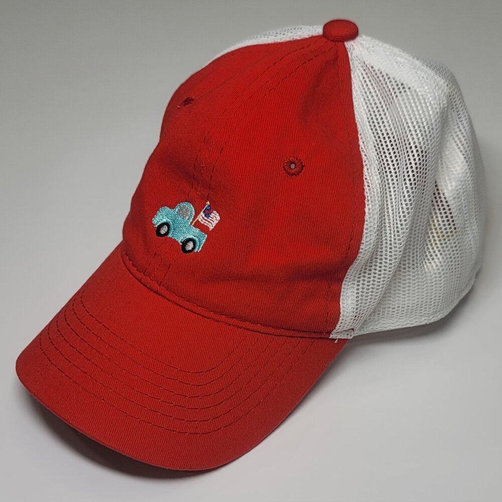 McCoys Boys (Cardin McCoy) Red & White Trucker Hat W/ Blue Truck Design